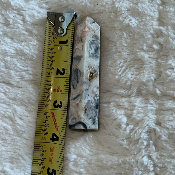 Crazy Lace Agate 6 sided crystal tower 3.5” x 7/8” - Picture 1 of 3